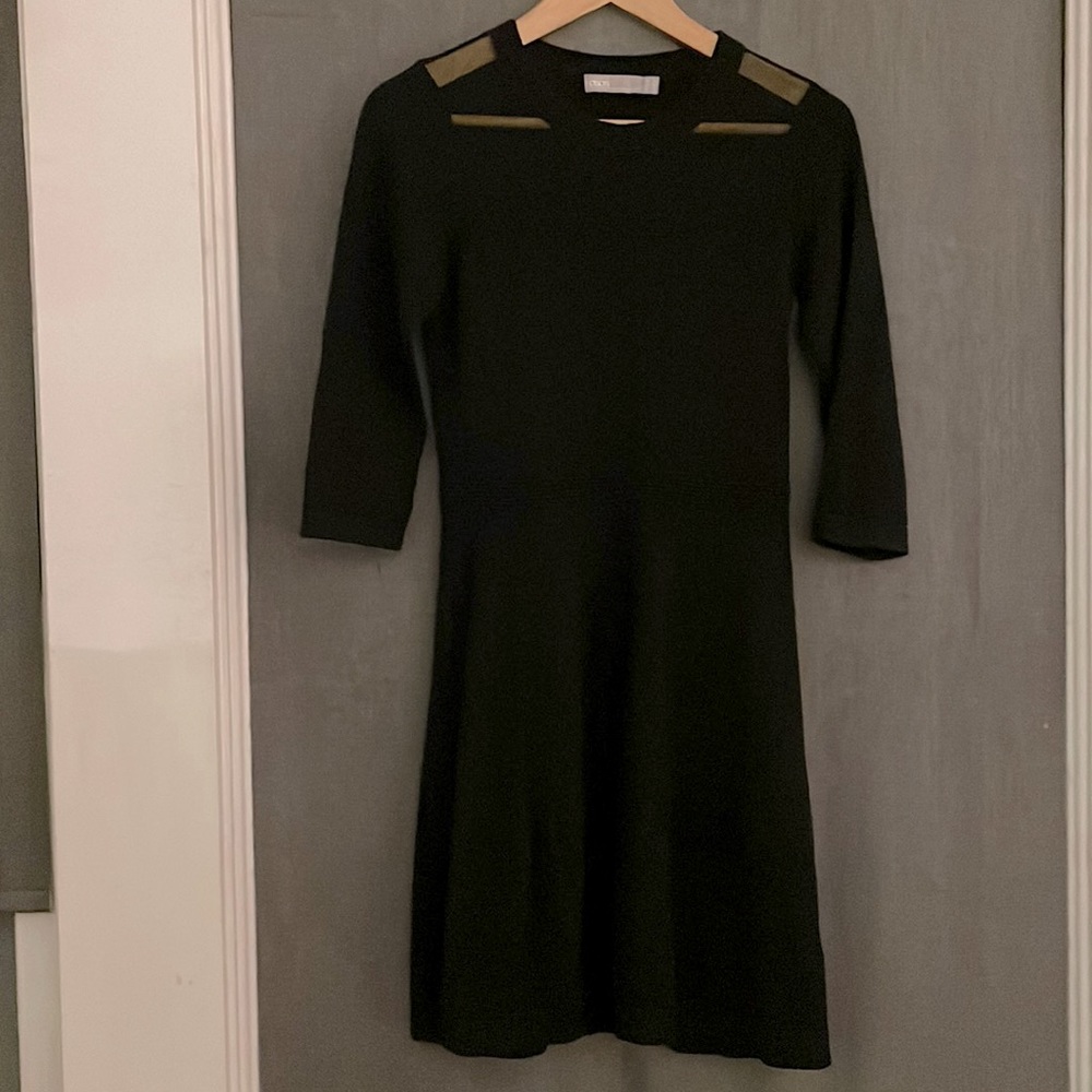 ASOS knit skater dress with shear panel